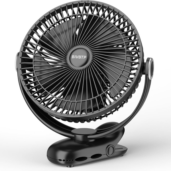 12000mAh Rechargeable 6-30hrs Quiet 8" Clip on Personal Fan