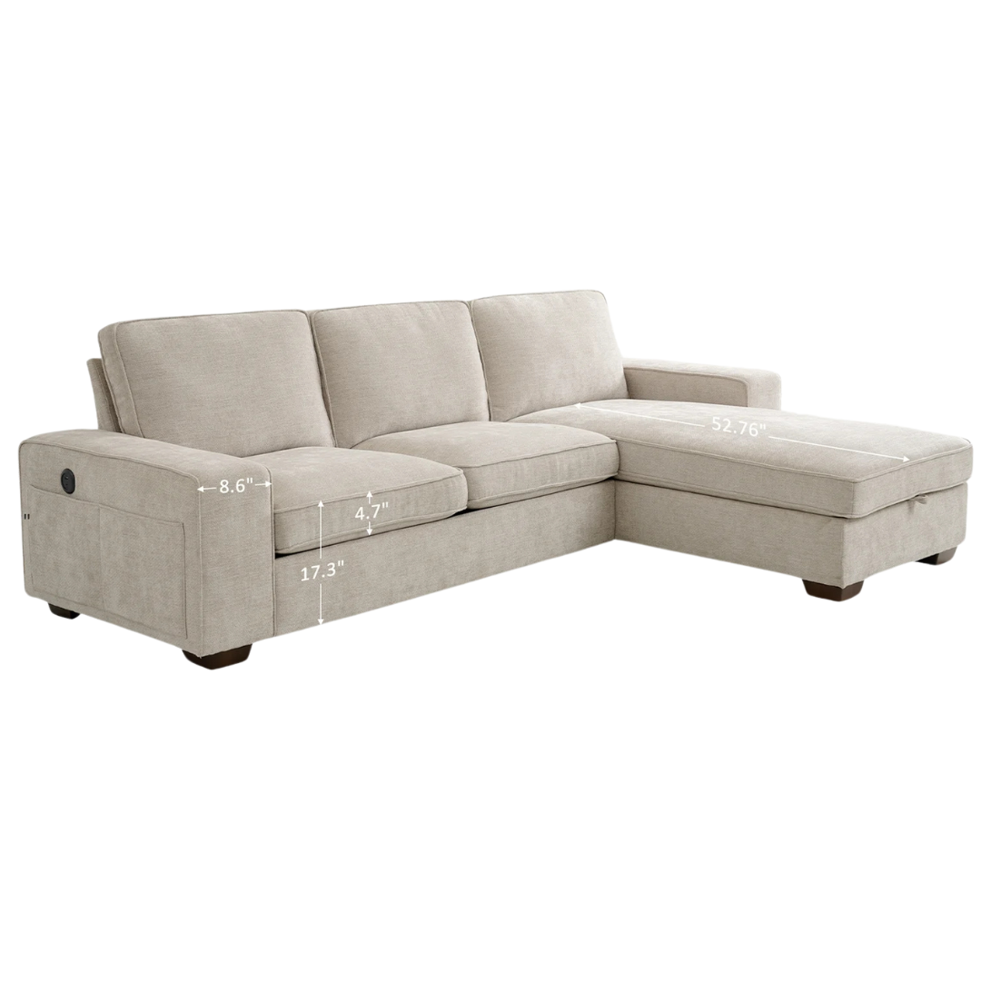 Ingalik 98.4" Convertible L Shaped Sectional Sofa with Reversible Chaise (3 color options)