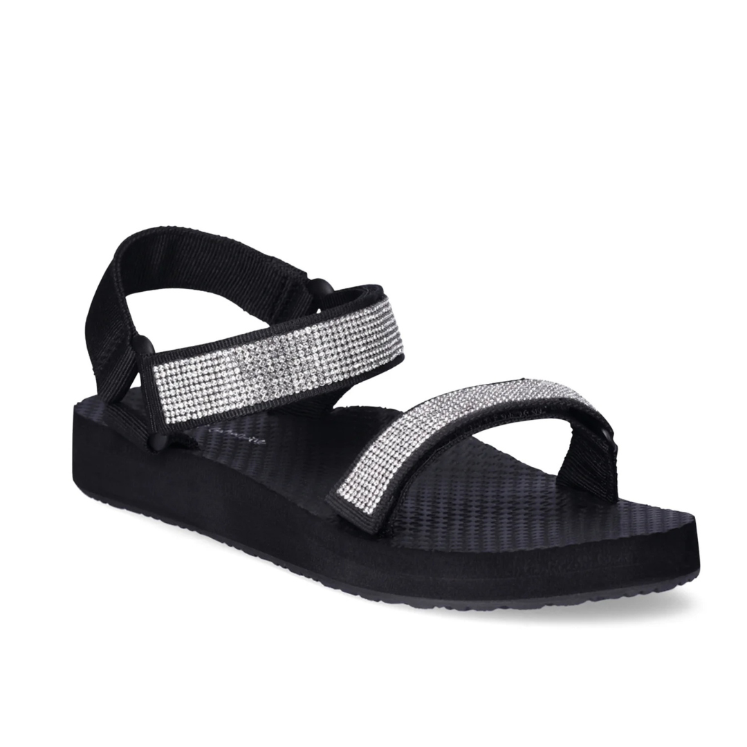 Time And Tru Women's Bling Nature Sandals (Sizes 6-11, Black)