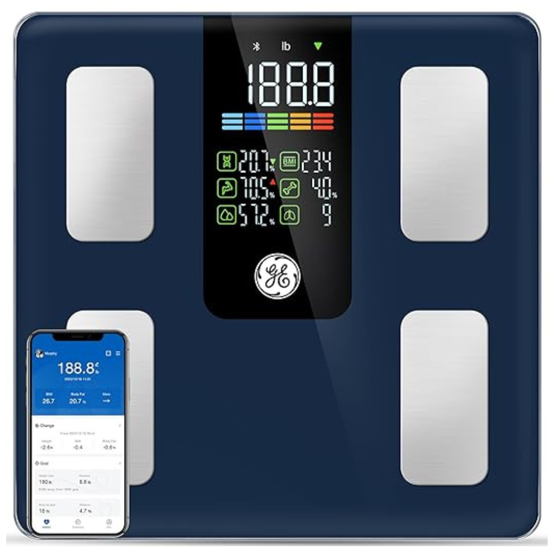 GE 11.8" Large Platform Accurate Smart Digital Bathroom Body Fat Scales