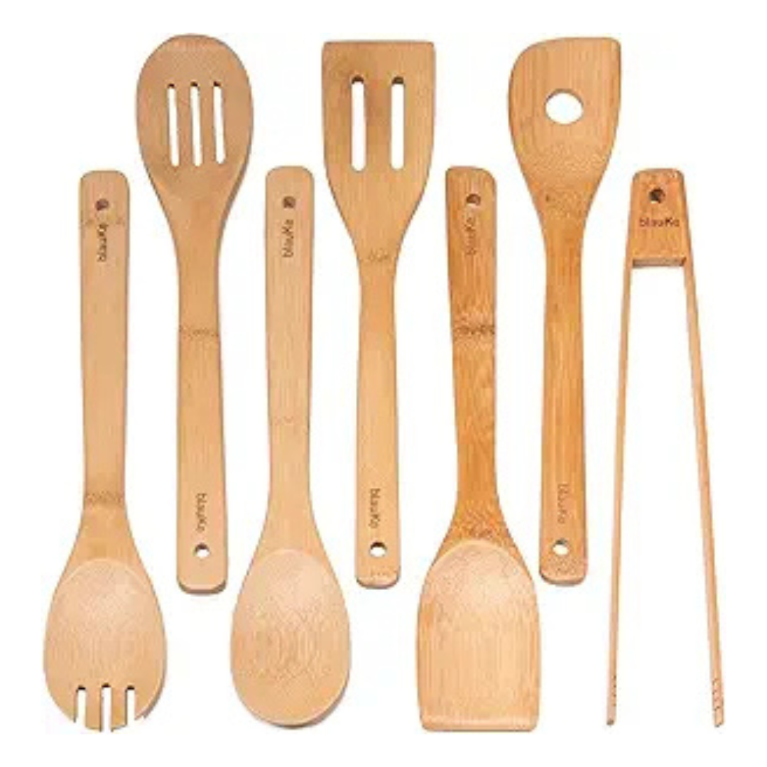 7-Pack BlauKe Wooden Cooking Spoons Set For Cooking