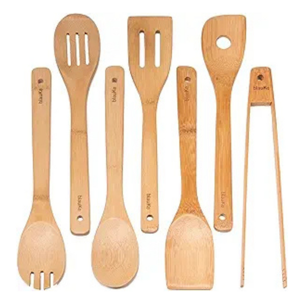 7-Pack BlauKe Wooden Cooking Spoons Set For Cooking