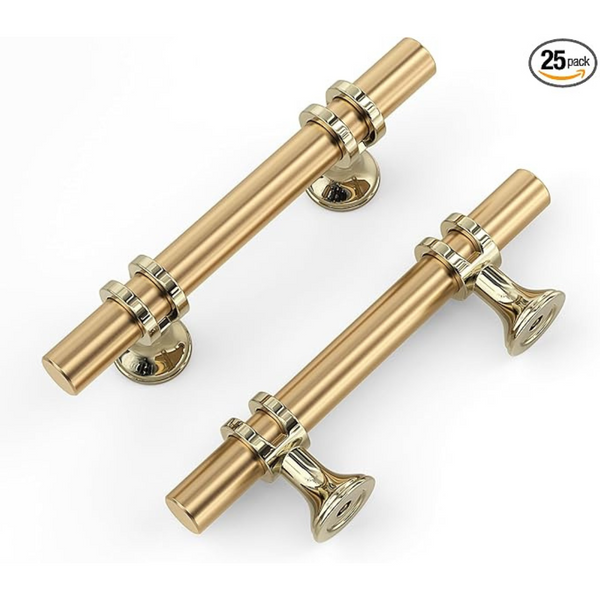 25 Pack 3 Inch Cabinet Brushed Brass Cabinet Pulls