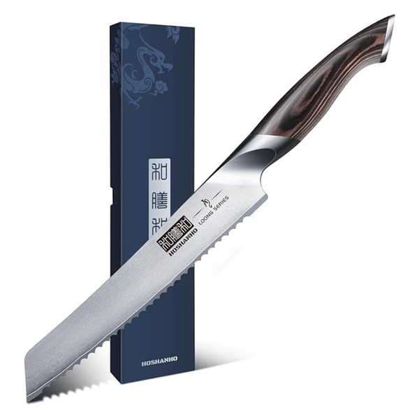 Hoshanho 8" High Carbon Stainless Steel Serrated Bread Knife