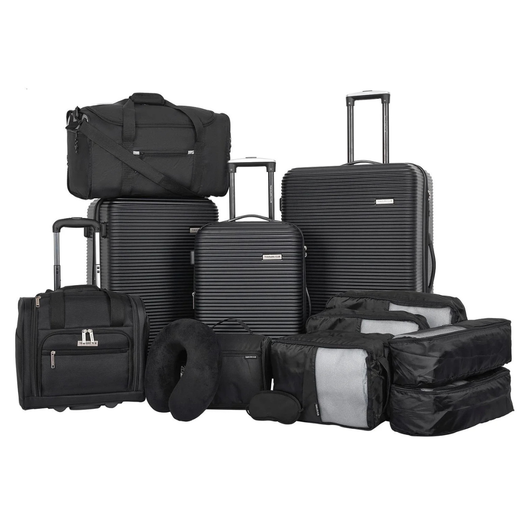 14-Piece Travelers Club Value Travel Luggage Set (Black)