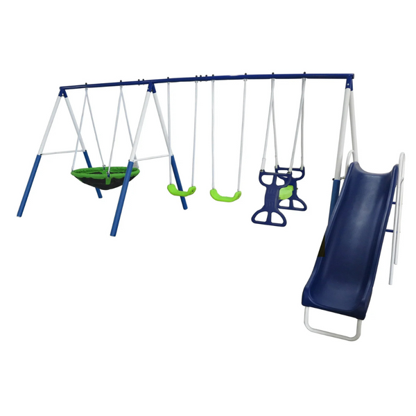 XDP Recreation All Star Playground Metal Swing Set For Up To 7 Children