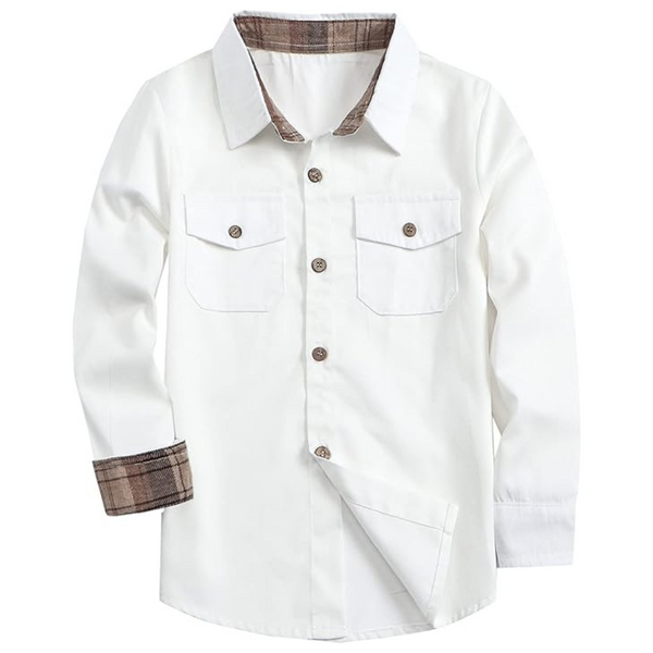 Boy's Long Sleeve Button Down Wrinkle-Free Shirt