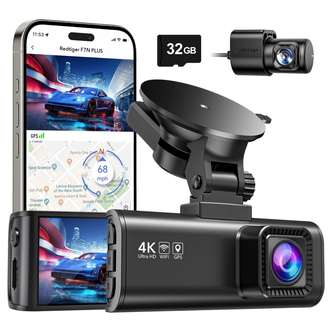 Redtiger F7NP 4K/2.5K Full HD Front Rear Dash Camera