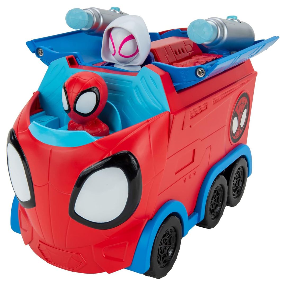 Marvel 3-in-1 Spidey Web Spinning Hauler Transforming Vehicle For Kids