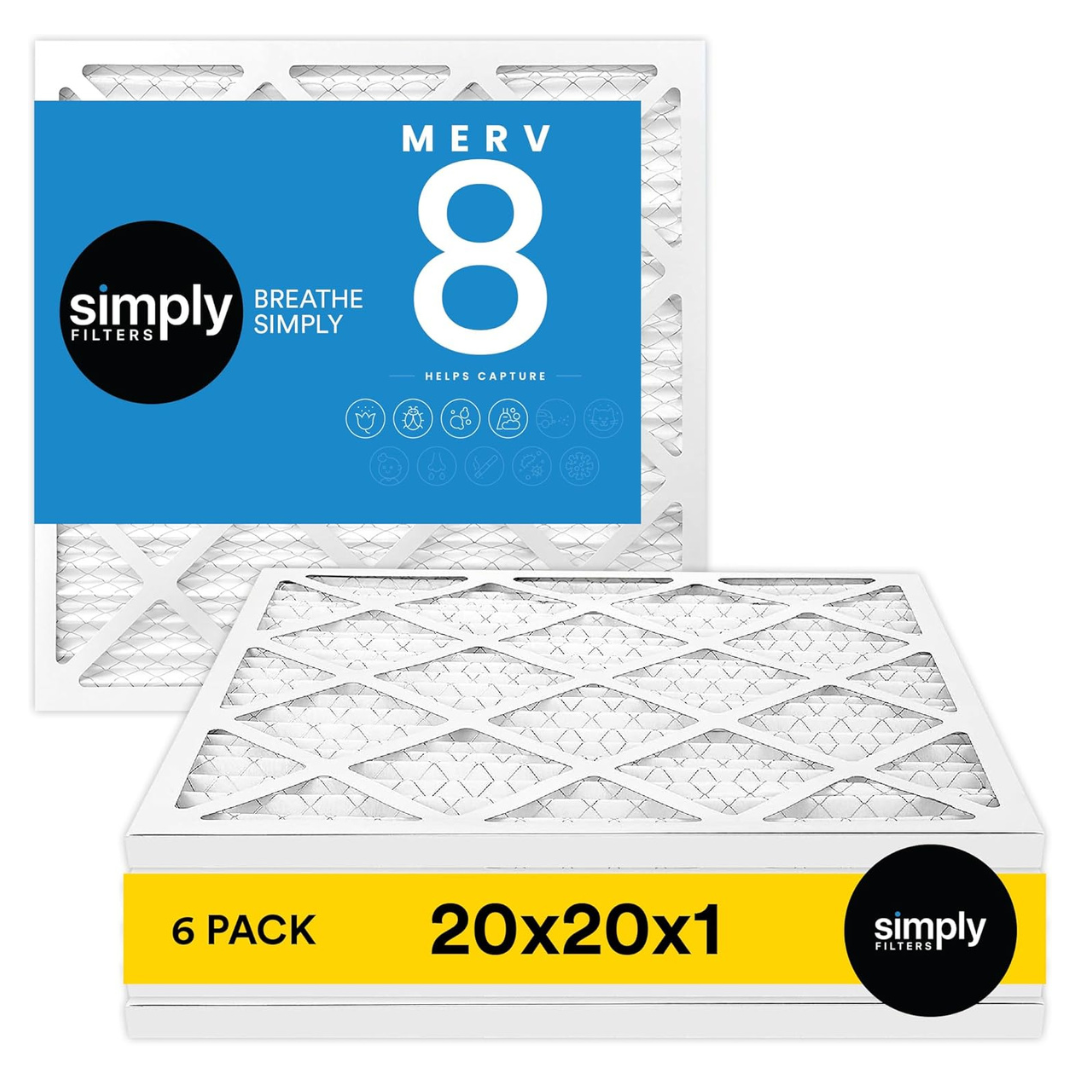 6-Pack Simply 20x20x1 Merv 8 MPR 600 Furnace Air Filter