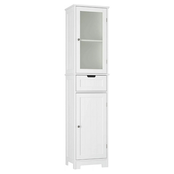 Homfa Narrow Tall Bathroom Storage Linen Cabinet Tower With Door & Drawer