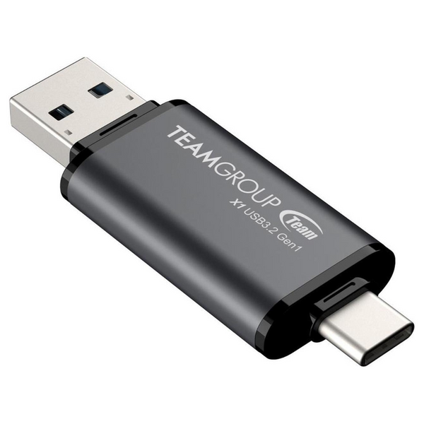 Team X1 64GB USB 3.2 Gen1 2-in-1 Type-A And Type-C Flash Drives