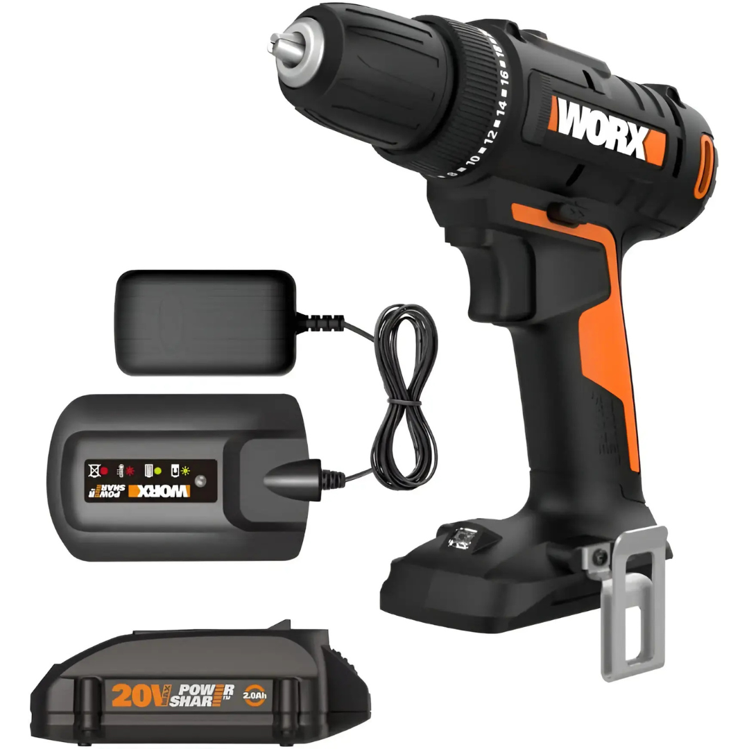 Worx WX100L 20V 3/8" Drill/Driver Power Share with Battery & Charger