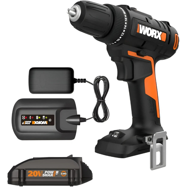 Worx WX100L 20V 3/8" Drill/Driver Power Share with Battery & Charger