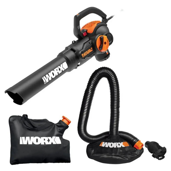 Worx 12 Amp TRIVAC 70 MPH 600 CFM Corded Blower Mulcher & Vaccum