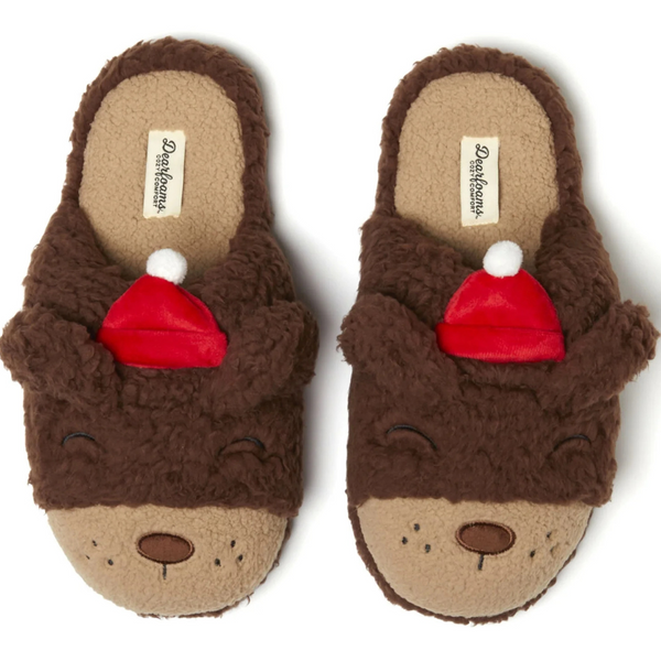 Dearfoams Unisex Cozy Comfort Critter Snowbear Scuff Slippers (3 Colors)