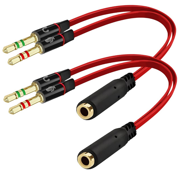 2-Pack Headphone Y Splitter Cable for Computer