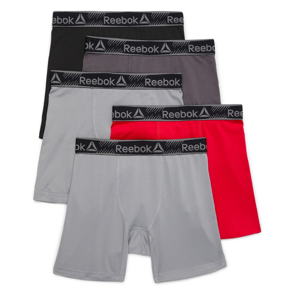 5-Pack Reebok Boys Performance Featherweight Boxer Briefs