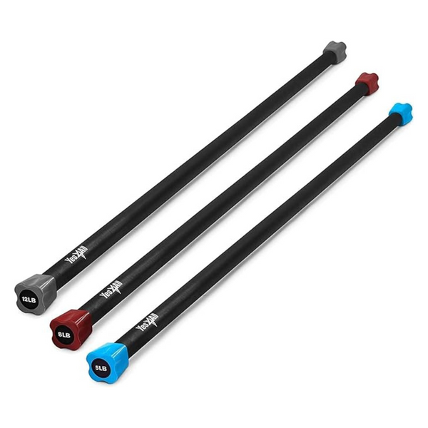 Yes4All Total Body Workout Weighted Pilates Bar (5, 8, & 12lbs)