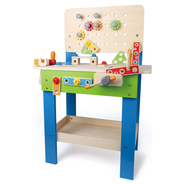 35-Piece Hape Master Wooden Tool Bench Pretend Play Creative Building Set