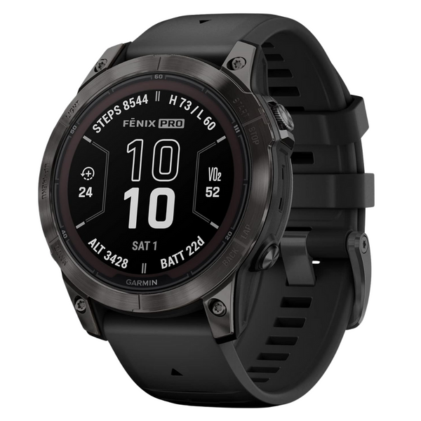 Garmin Fēnix 7X Pro Sapphire Solar, Multisport GPS Smartwatch, Built-In Flashlight, Solar Charging Capability