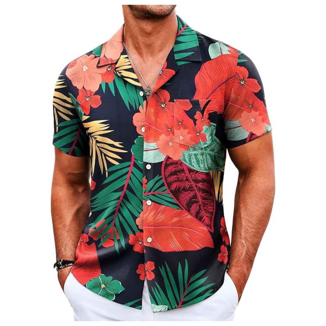 Men's Short Sleeve Wrinkle Free Hawaiian Shirts