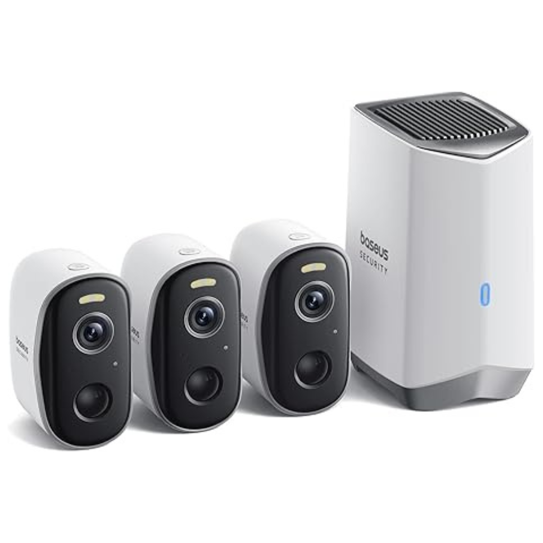 Baseus N1 2K Wireless Subscription Free Security Cameras (3-Cam)