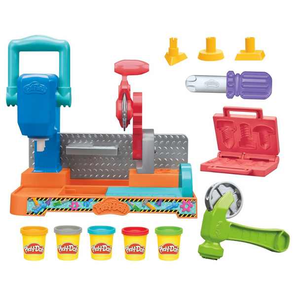 Play-Doh Stamp & Saw Tool Bench Playset Construction Toys