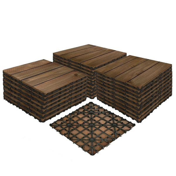 27-Piece Wood Interlocking Deck Tiles