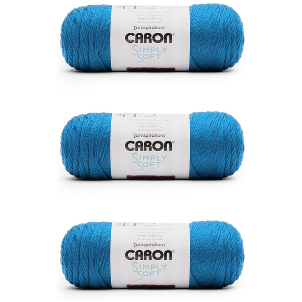 3-Pack Of 170g/6oz Caron Simply Soft Cobalt Blue Yarn