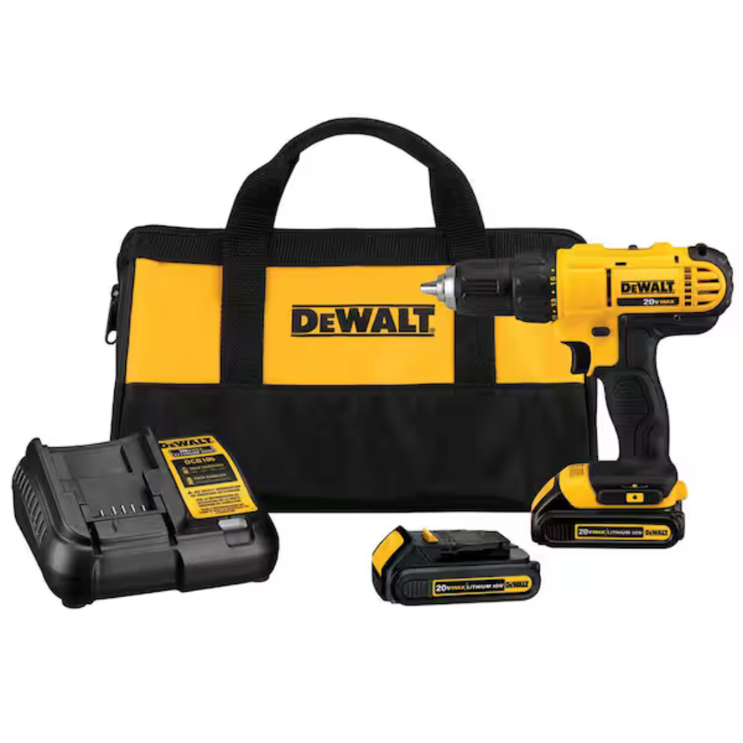 Dewalt 20V MAX Cordless Lithium-Ion 1/2 Inch Compact Drill Driver Kit