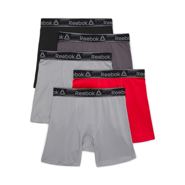 5-Pack Reebok Boys Performance Featherweight Boxer Briefs