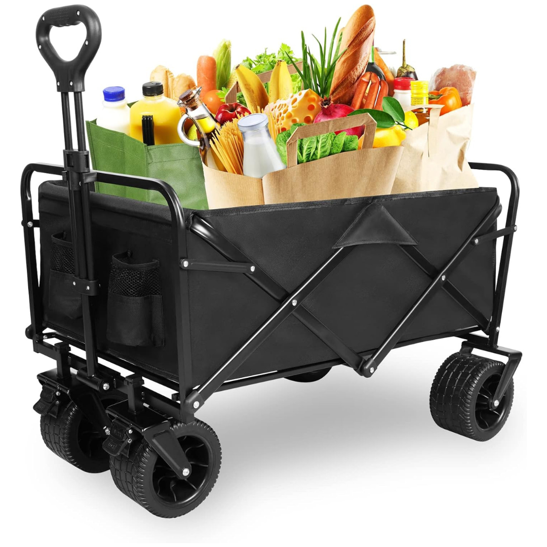 Pacbear Folding Wagon Carts with Adjustable Handle