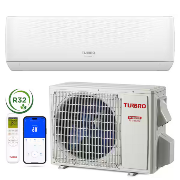 Turbro Finnmark 12,000 BTU 115V WiFi Ductless Mini Split Inverter AC