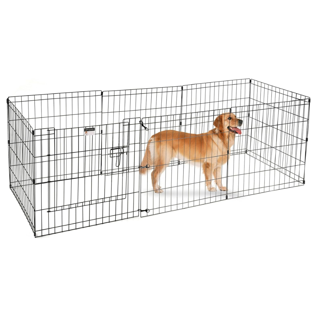 Foldable Metal Playpen For Dogs With Eight 24" Panels