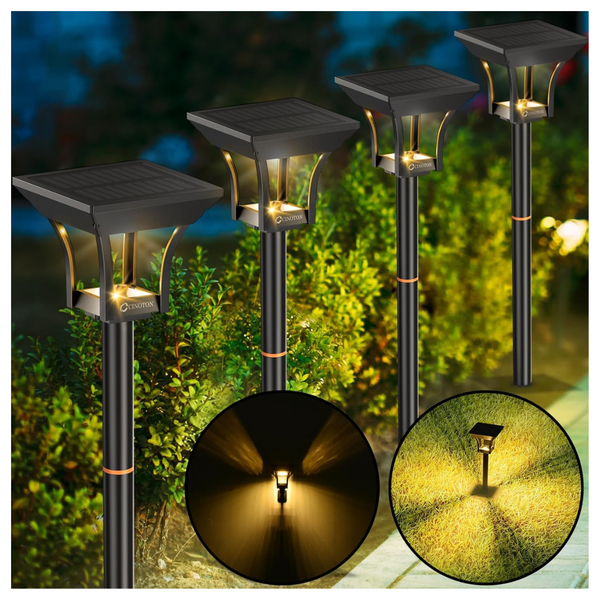 4-Pack Outdoor Waterproof LED Solar Landscape Pathway & Wall Lights