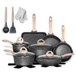 20-Piece Jeetee Nonstick Granite Coating Induction Pots & Pans Set