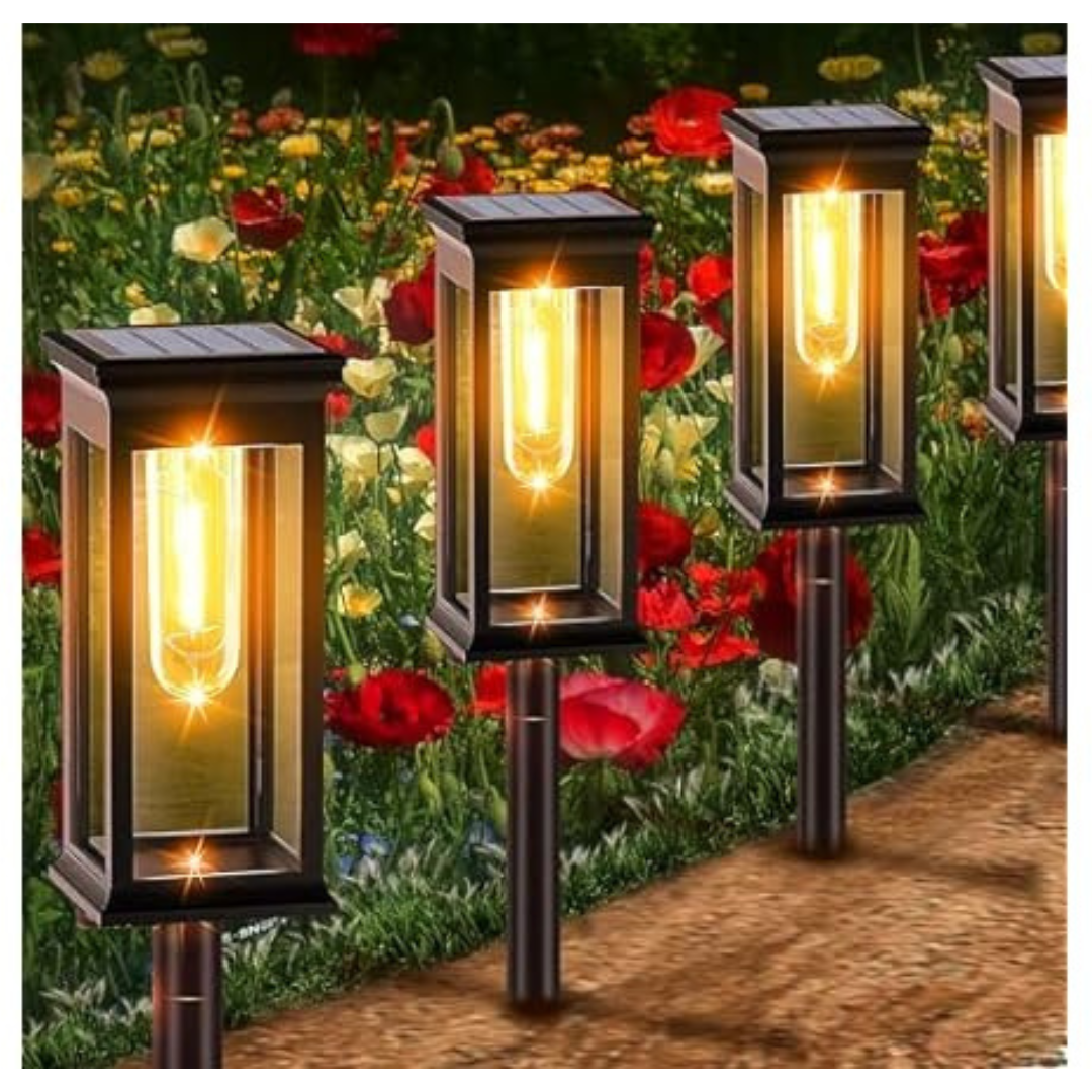 6-Pack Amzxart Outdoor Waterproof Solar Powered Pathway Lights