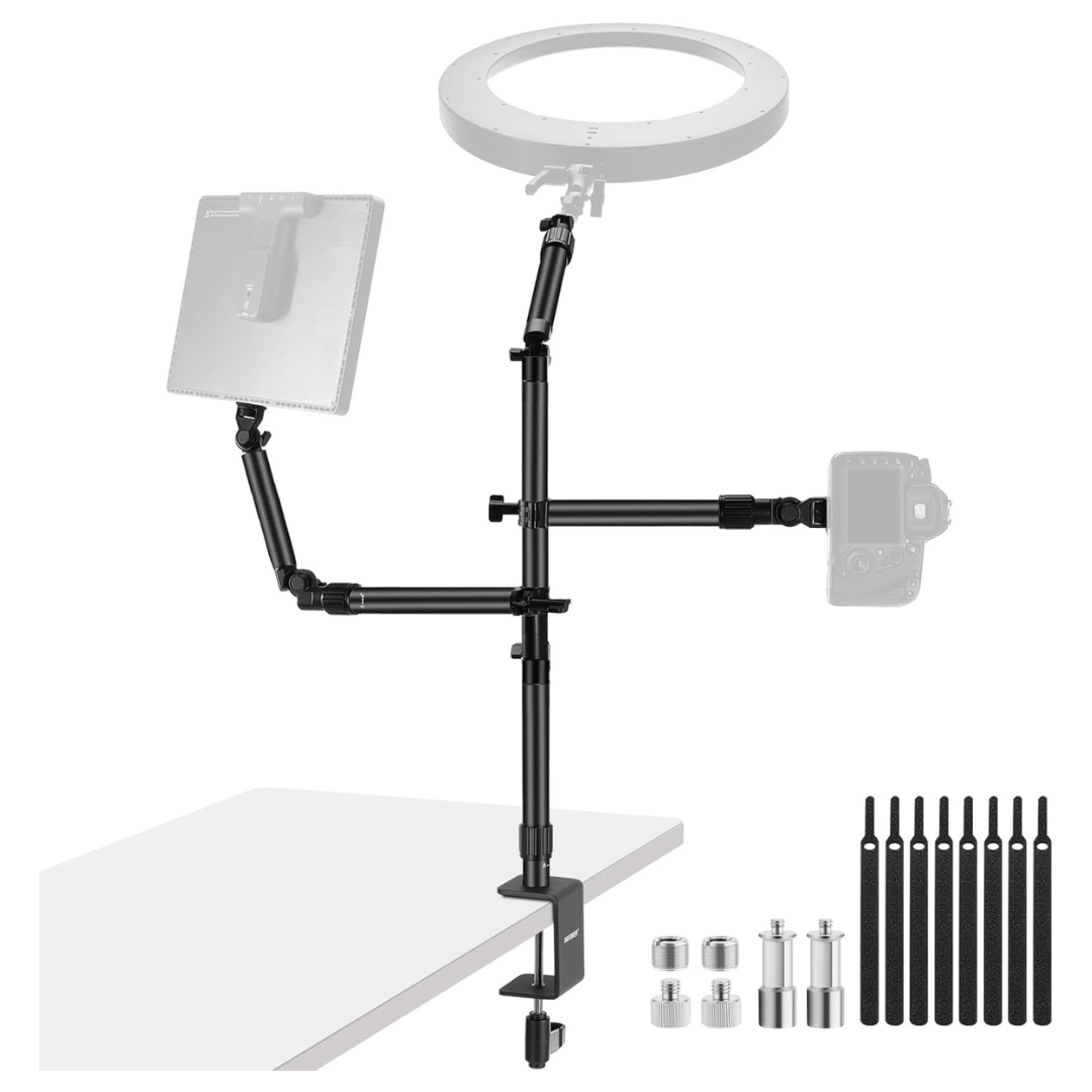 Neewer Overhead Camera Desk Mount Rig Stand With 2 Boom Arms