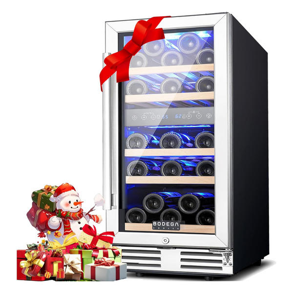 Dual Zone 15" Wine Fridge with Double-Layer Glass Door Refrigerator