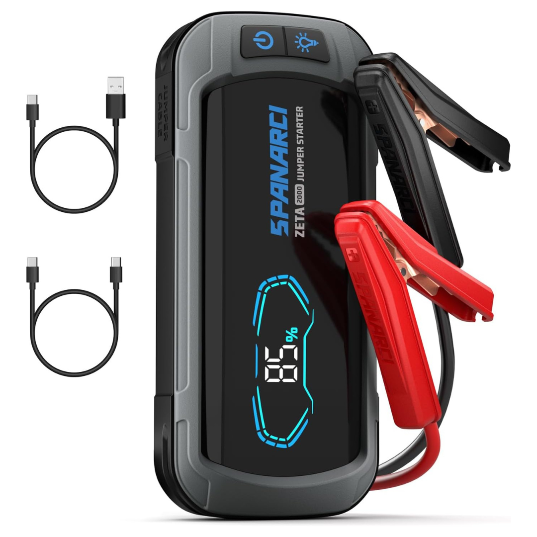 ZETA2000 2000A Portable Battery Jump Starter W/ LCD Display