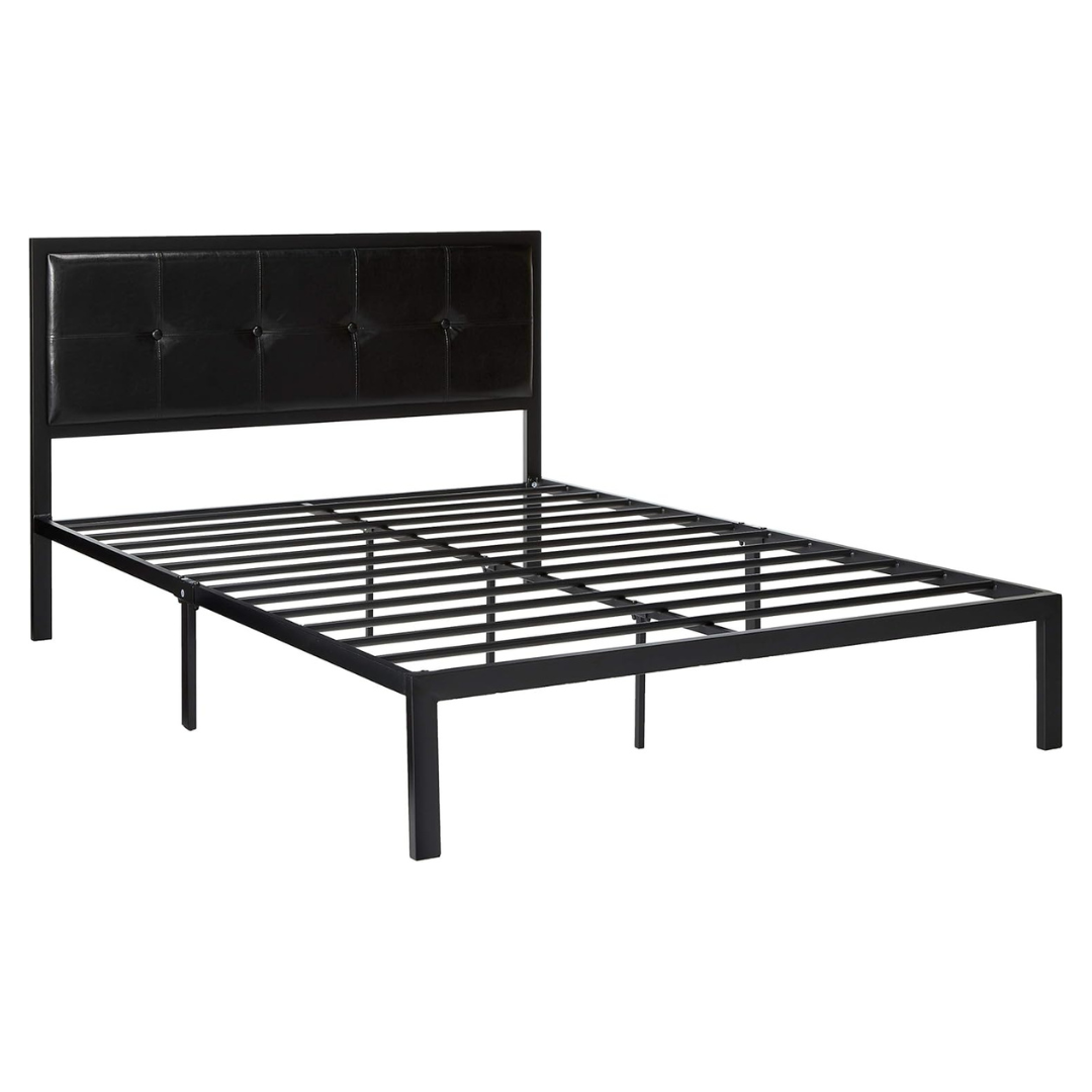 ZINUS Queen Size Cherie Faux Leather Classic Platform Bed Frame