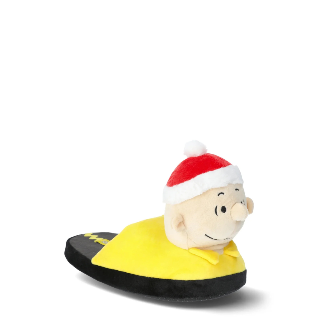 Peanuts Men's Charlie Brown 3D Plush Slippers