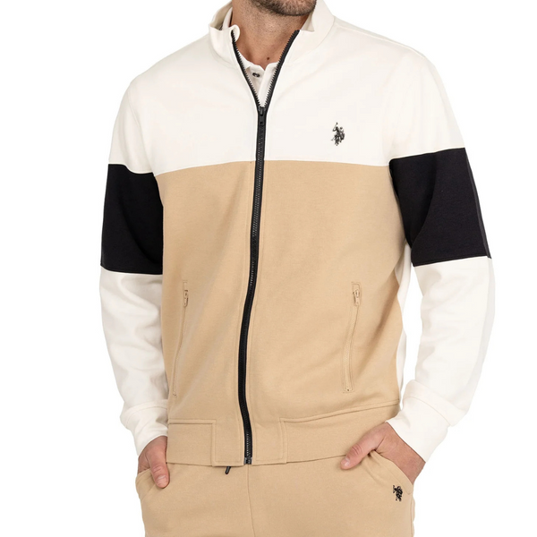 U.S. Polo Assn. Men's Colorblock Jacket (Vanilla)