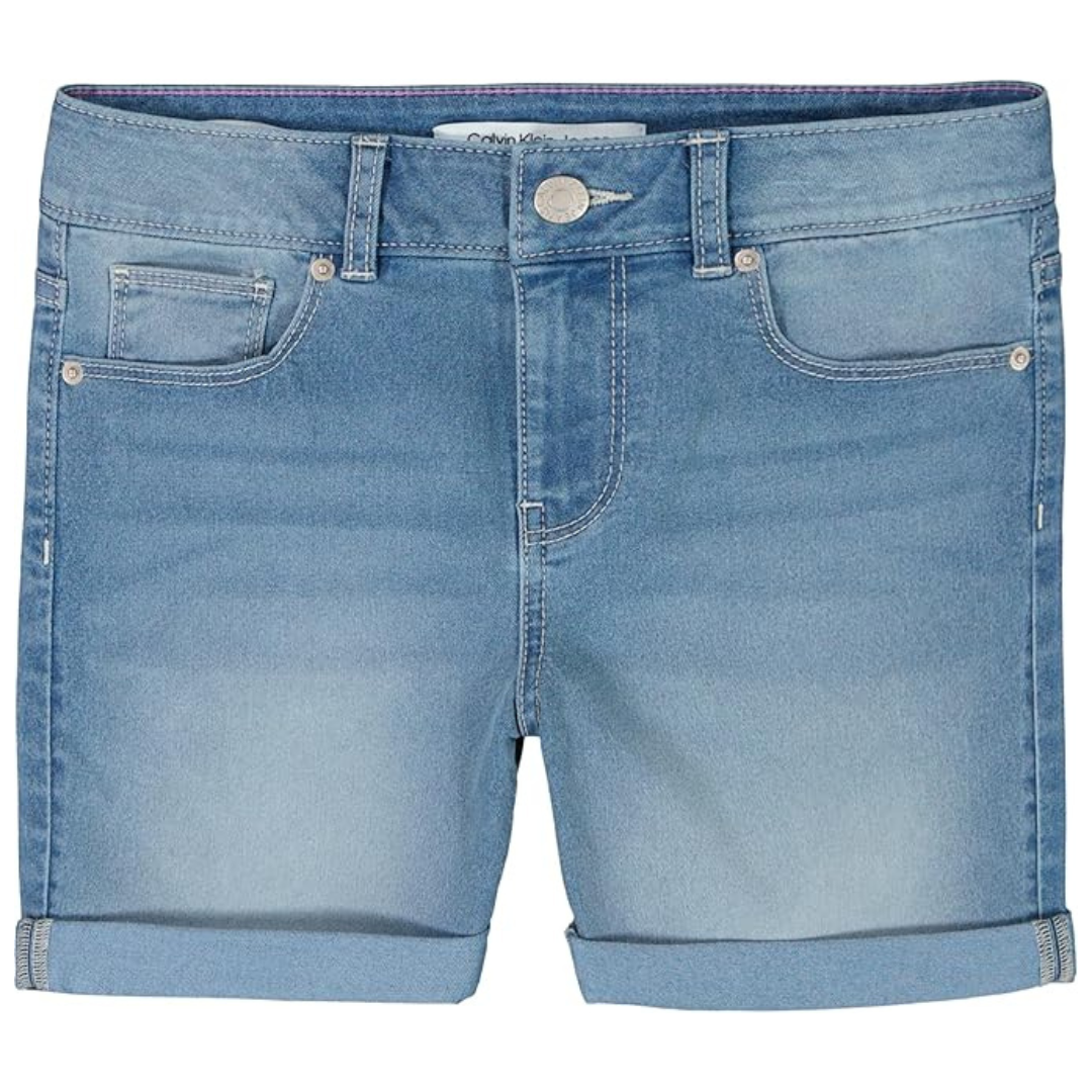 Calvin Klein Girls' Jean Stretch Denim Shorts