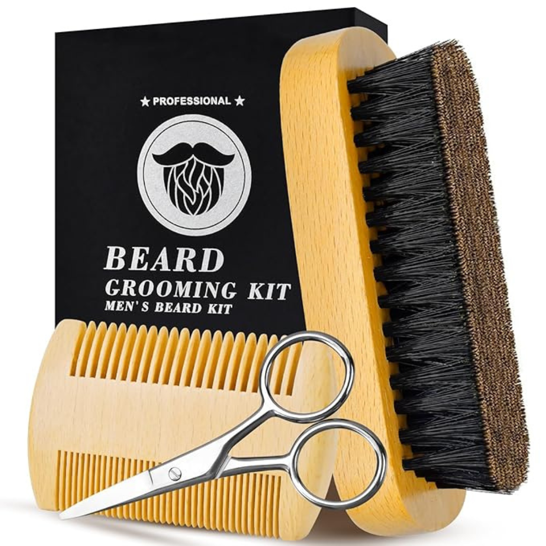 Men's Beard Mustache Brush Kit