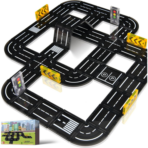 Magnetic Tiles Road Expansion Building Blocks Construction Toys