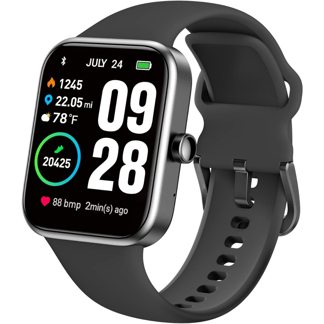 TOZO S2 Unisex 44mm HD Touch Alexa Built-in Fitness Tracker Smart Watch