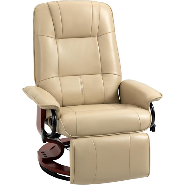 HOMCOM Faux Leather Manual Recliner with Footrest