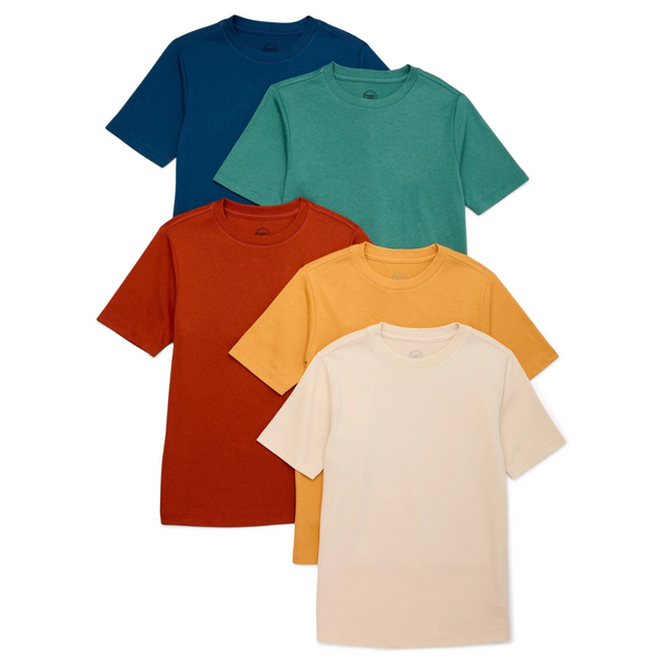 5-Pack Wonder Nation Boys Kid Tough Short Sleeve T-Shirt